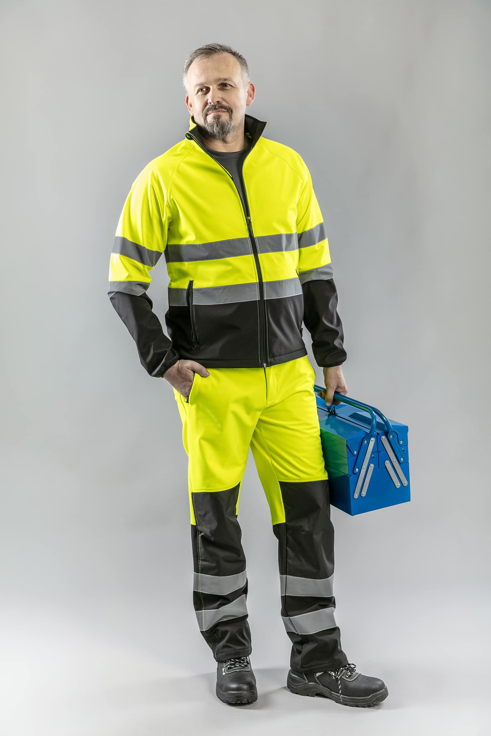 Högert Technik Cassetta degli attrezzi in metallo per attrezzi e piccoli oggetti, cassetta degli attrezzi, 45 x 20,5 x 20 cm, scatola con scomparti completamente accessibili, valigetta robusta