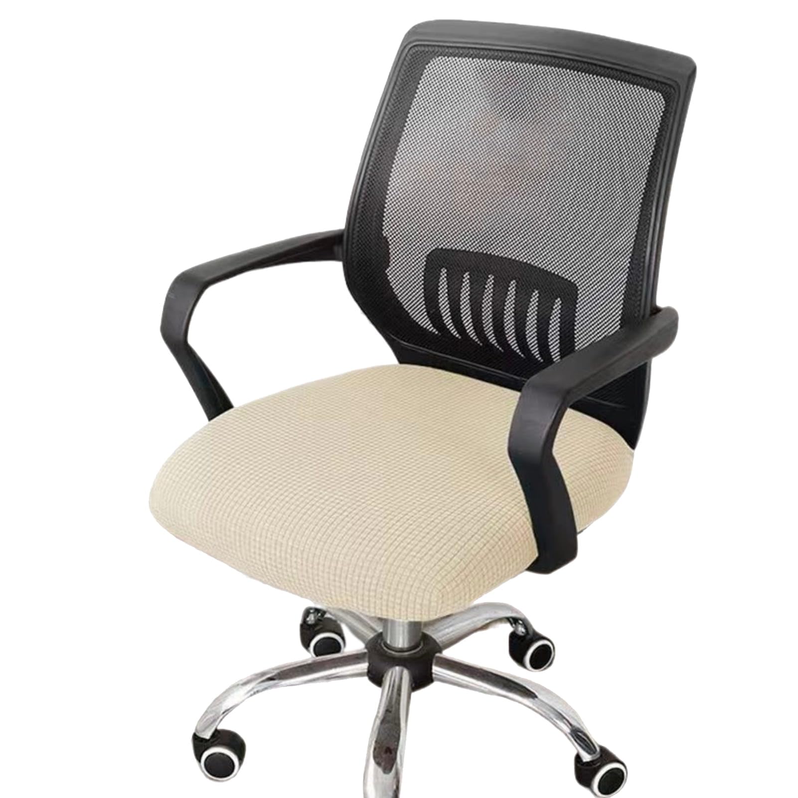 Office Chair Covers, Washable Desk Chair Seat Protector Covers Adjustable Seats for Computer Chair Range Chair, White 2, L