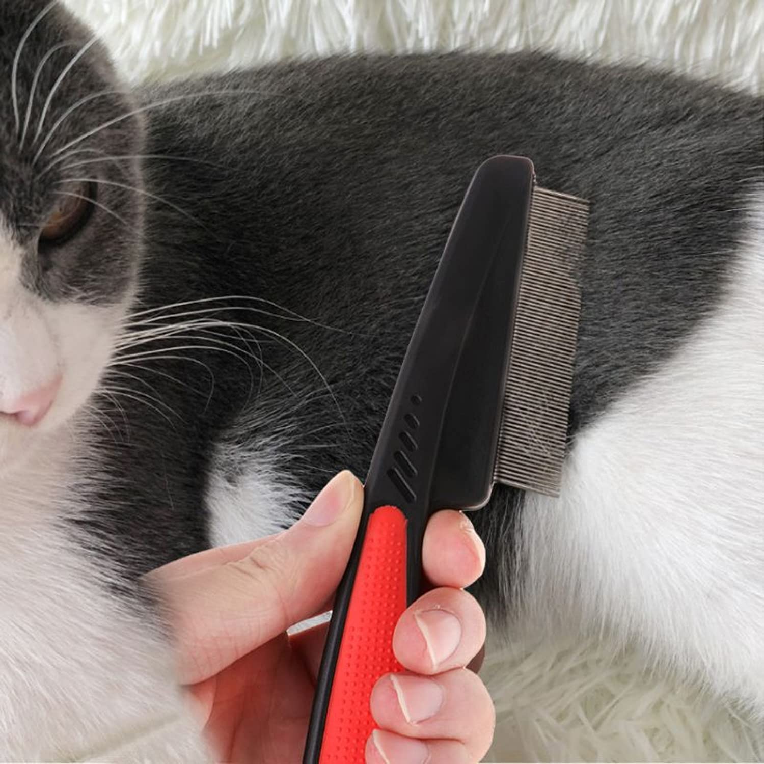 Peigne à Puces,Peigne Pour Animaux Peigne à Puces Pour Chien Chat Puces Peigne Chat Poil Long Peigne Magique Pour Animaux de Compagnie