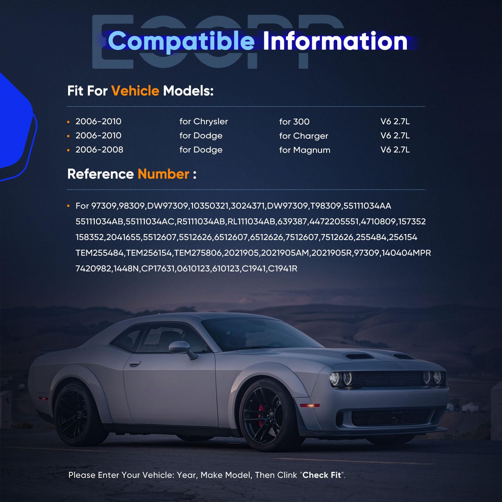 Amazon | ECCPP ACコンプレッサー 2006-2010 ダッジチャージャー2.7L