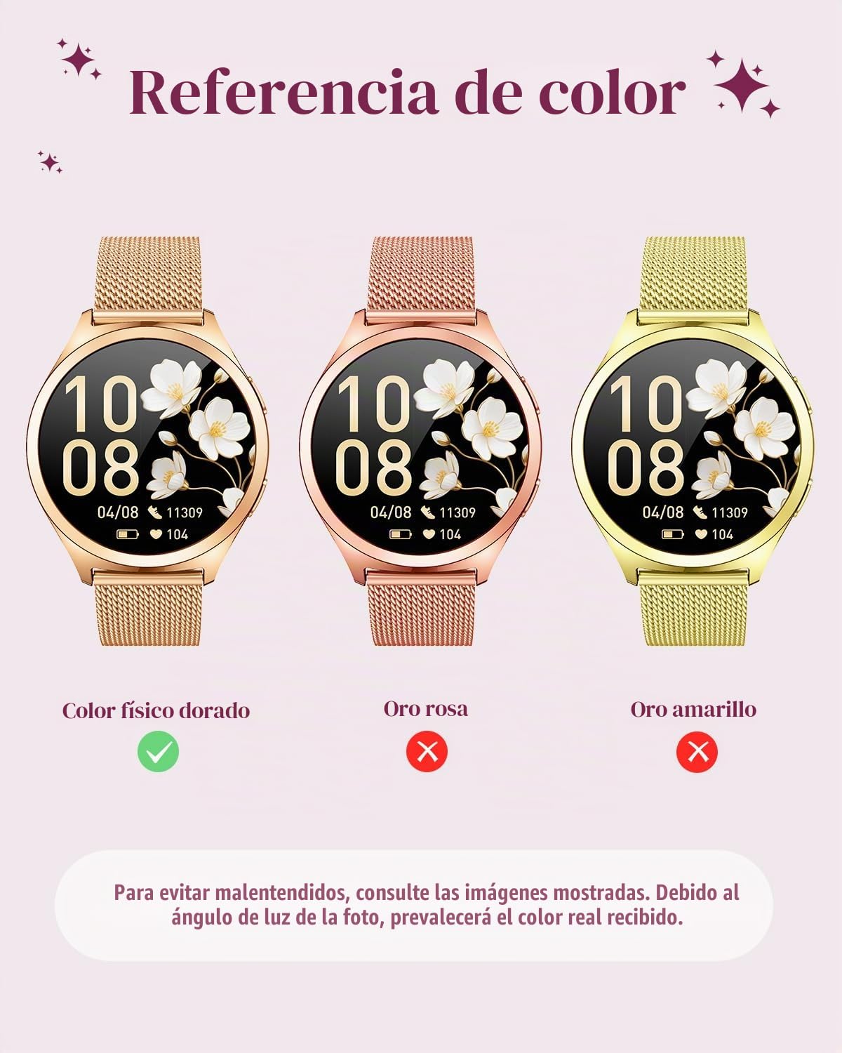 Smartwatch Reloj Inteligente Mujer con llamada: 1.27"Pantalla Táctil Smart Watch Bluetooth con Frecuencia Cardíaca SpO2 Sangre Presión Arterial Sueño 100+ Deportivos IP68 Impermeable para iOS Android