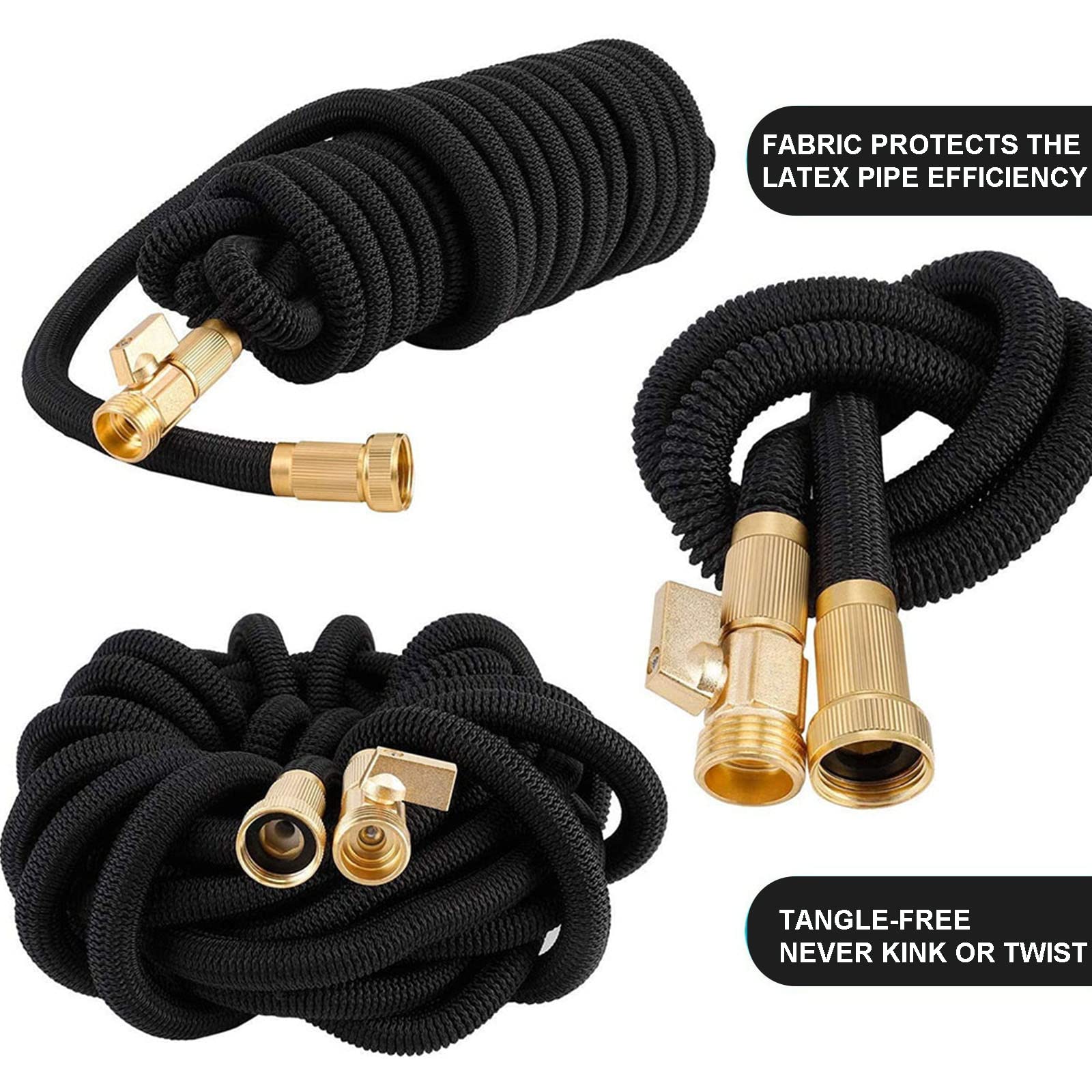 Flexibler Gartenschlauch, Erweiterbarer Wasserschlauch, Dehnbarer Flexischlauch Mit 8 Funktionsspray, Gartenschlauch Für Pflanzen, Haustier Autowäsche Hausreinigung, Adapter 3/4 Zoll,Eu,25ft