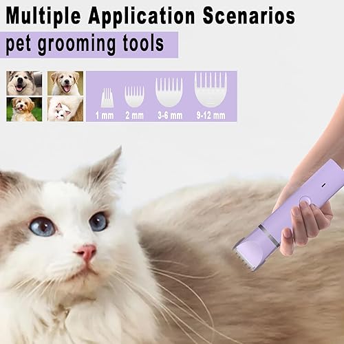 Miniatura 7 de Kit de cortaúñas para perros, herramientas eléctricas recargables para recortar gatos, amoladora de patas de uñas silenciosa inalámbrica, 4 en 1,