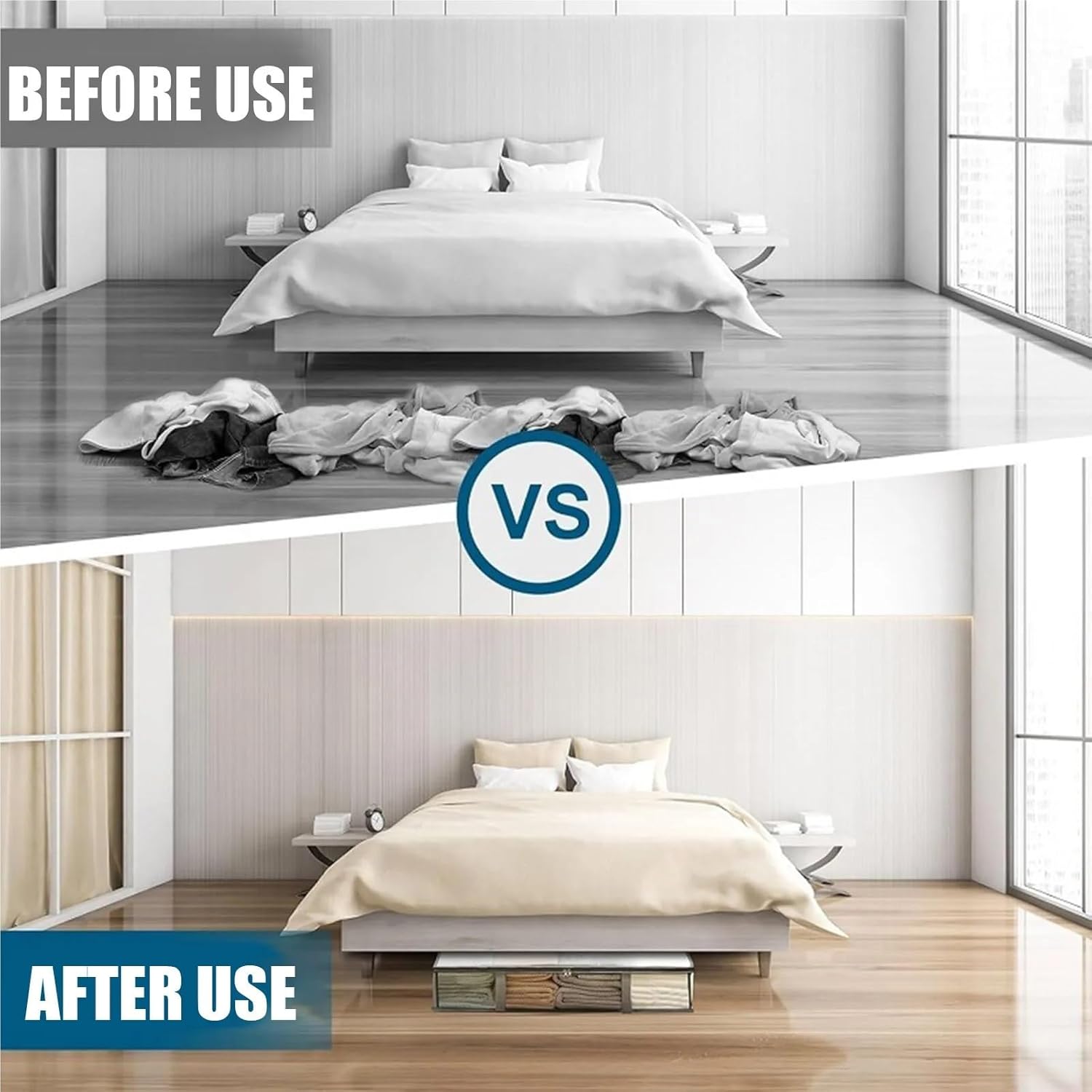 Underbed Storage Bins 4/8pcs Under Bed Storage Boxes Plastic Box Closet Organizers And Clothing With Transparent(4pcs)