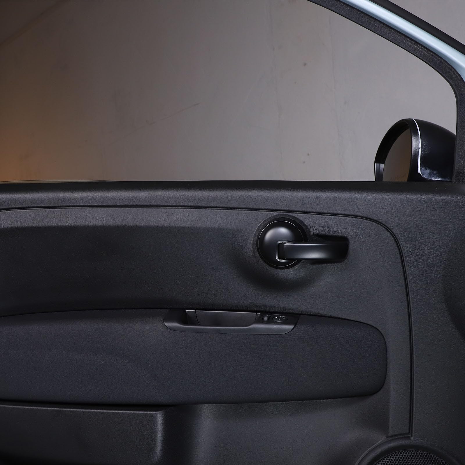 Adesivo per Copertura Maniglia Interna per Auto Compatibile con Fiat 500 Abarth 595 2010-2024 Accessori Interni (Nero Opaco)