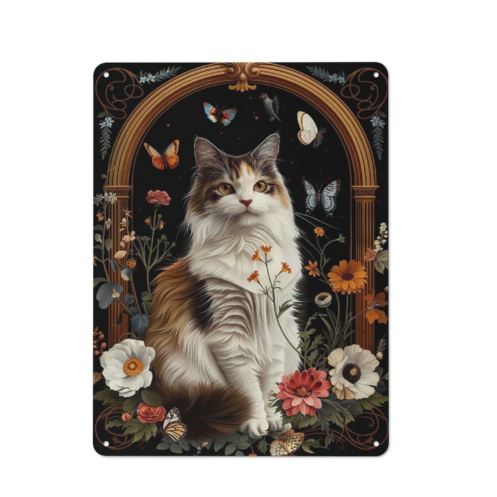 Junmoney Turkish Van Tin Wall Plaque 40X30cm With For Hallway Wall, Suited To Wall Displays In Hallways And Entrance Areas