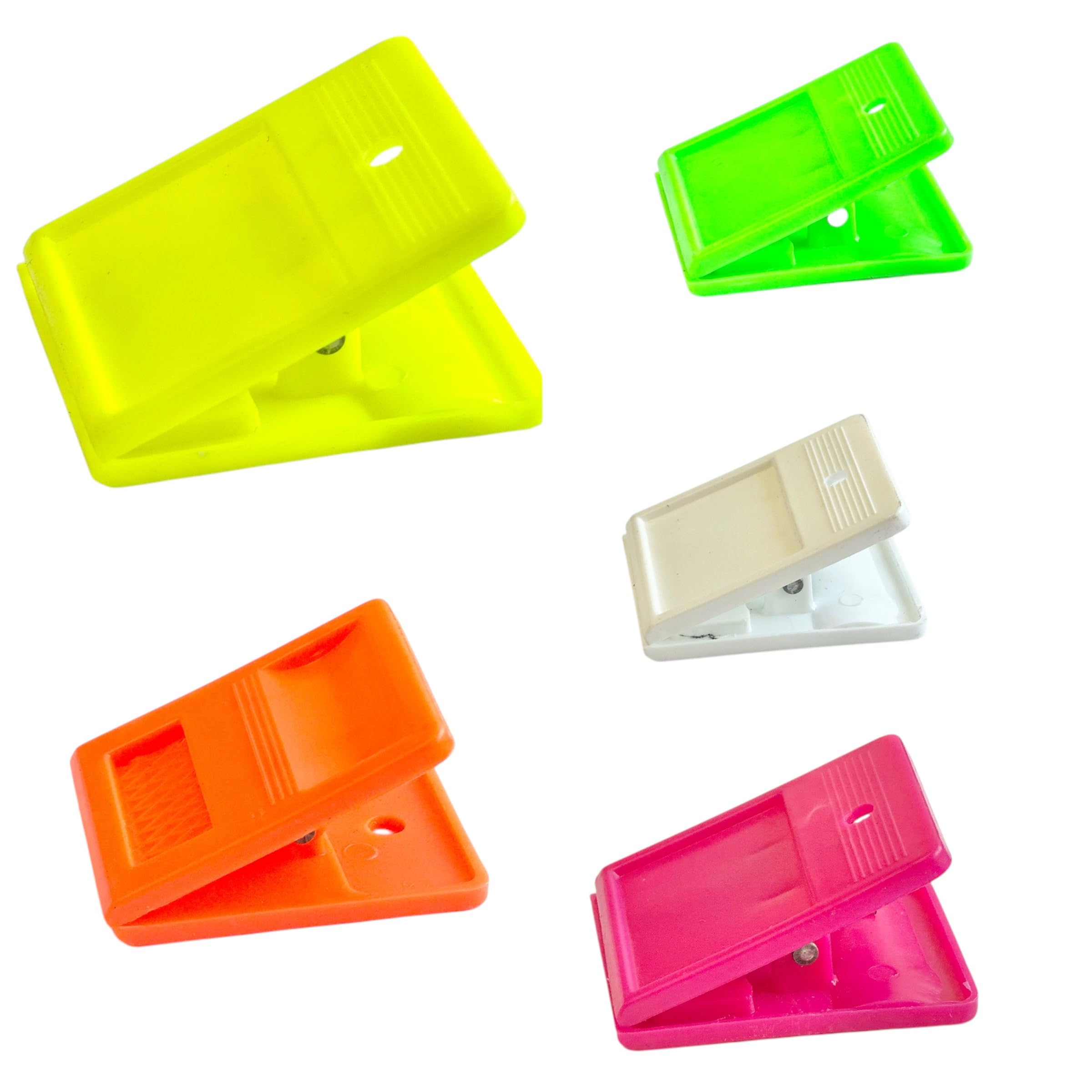 Shineone 50mm Bulldog Large Extra Square Strong Clips Plastic Paper Binder Grip Receipt Bulldog Clips Filing Memo Holder Office School, Storage Bag, Sealing Strong Spring Grip Clamps, Document Qty 5