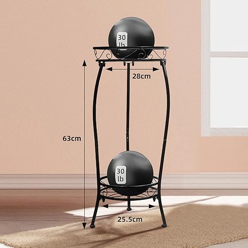 Miniatura 5 de Paquete de 2 soportes para plantas para interiores y exteriores, 2 niveles de 27 pulgadas de alto, soporte de metal para macetas, soporte resistente