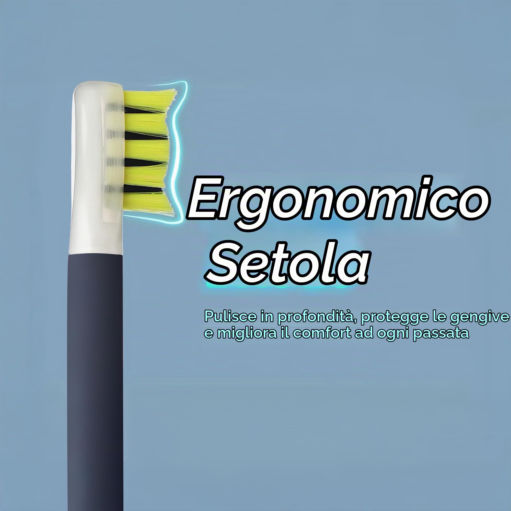 Spazzolino elettrico sonico pieghevole da viaggio con funzione sbiancante | Spazzolino elettrico per adulti | Spazzolino da denti da viaggio