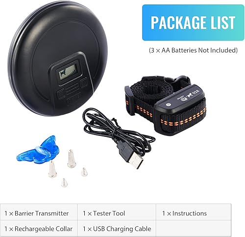 Miniatura 7 de CO-Z Barrera inalámbrica para mascotas para interiores con rango ajustable, valla eléctrica para perros para el hogar, con transmisor y collar de