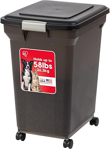 Iris Almond and Clear - Recipiente hermético para almacenamiento de alimentos para mascotas