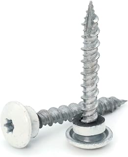 Low Profile Mechanical Galvanized Roofing Screws White Finish - #10 x 1-1/2