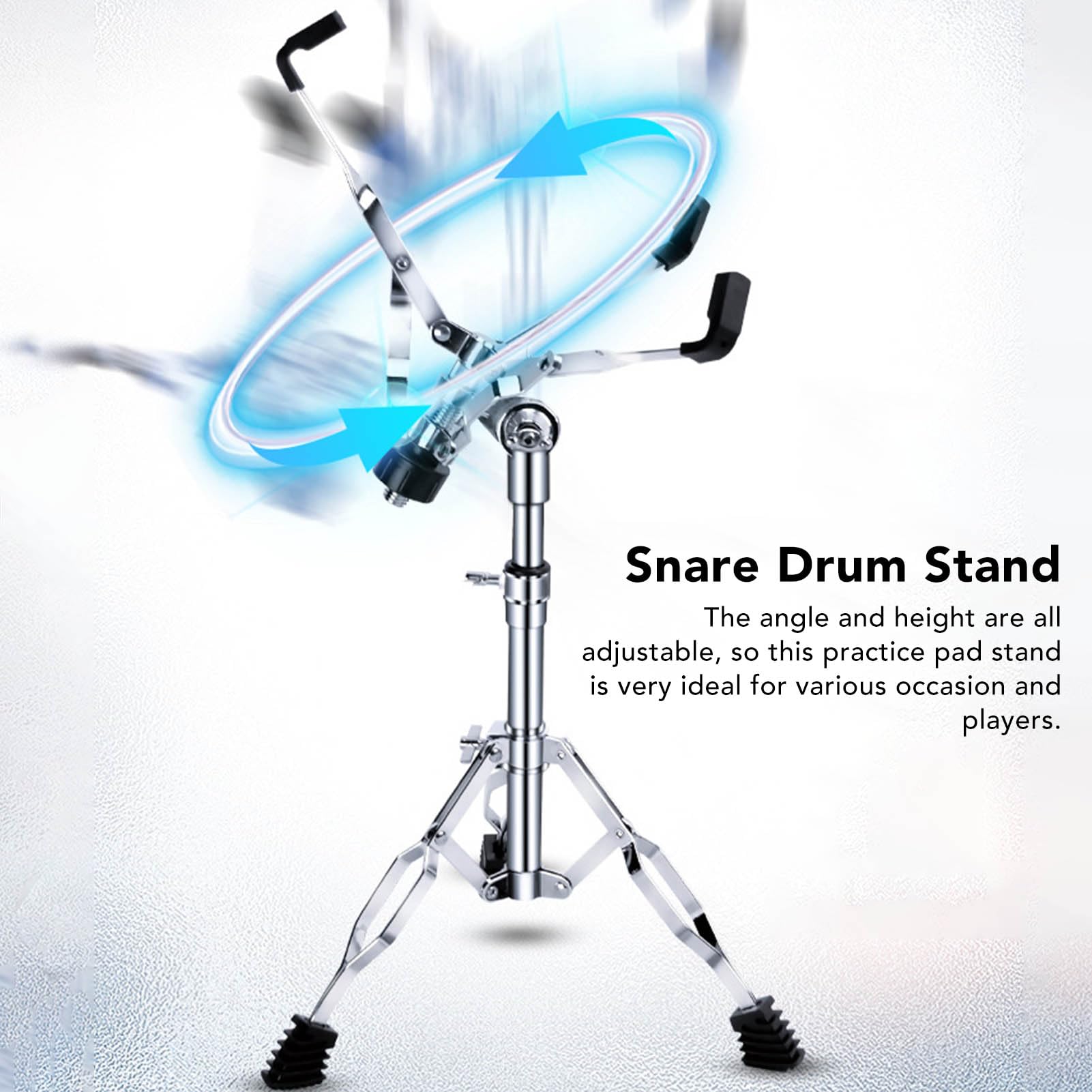 Tyenaza Snare-Drum-Ständer, Universeller Verstellbarer Übungs-Pad-Halter aus Kohlenstoffstahl Für Snare-Drum-Anfänger(Snare Drum Stand)