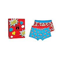 Happy Socks 2-Pack Super Dad Short Boxers Gift Set Boxer Shorts, Blue, Red, Extra Large Men’s