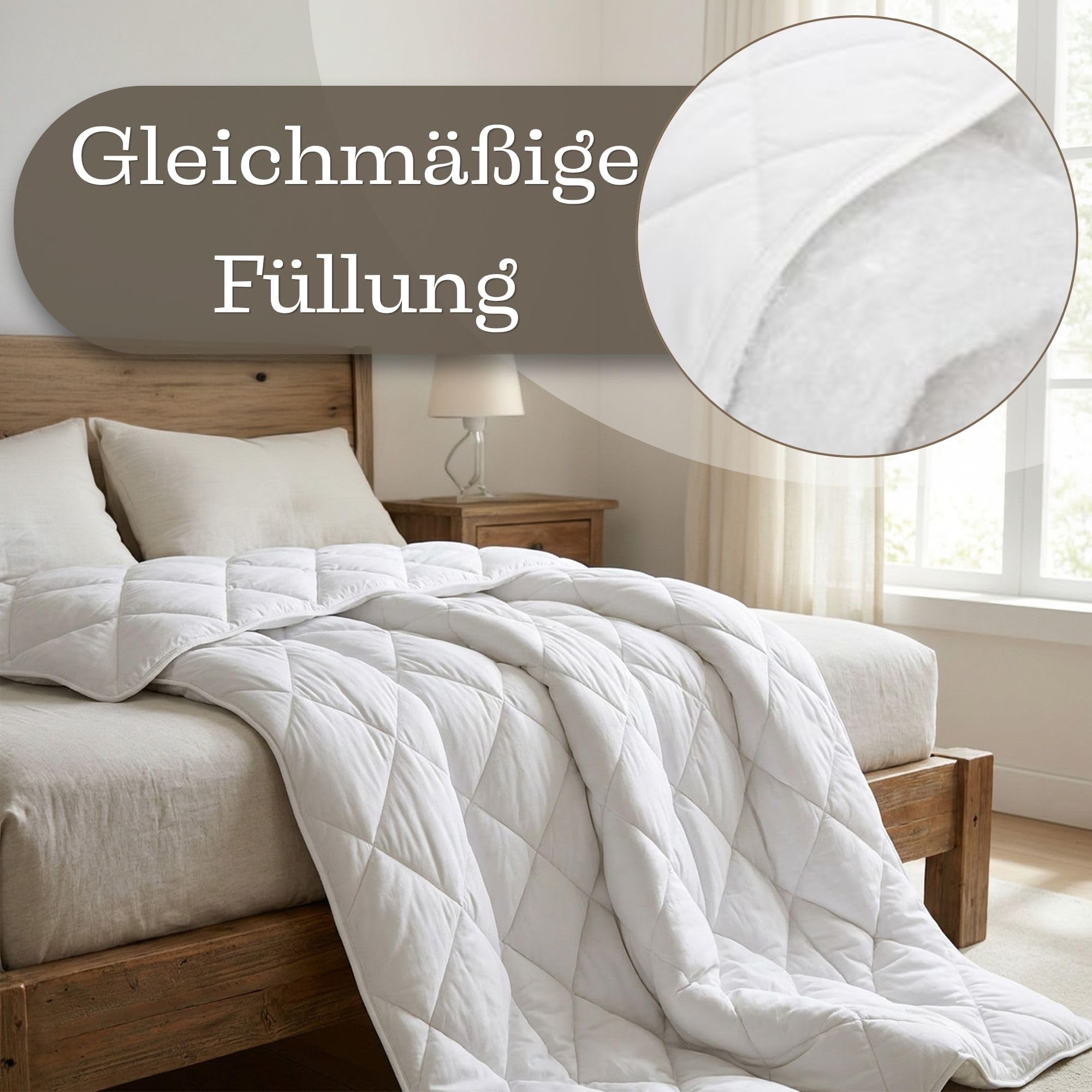 Amazinggirl Piumino letto matrimoniale o singolo 135x200 cm - trapunta tutto l'anno e piumone leggero bianco caldo in microfibra 135 x 200 cm Seconda scelta Oeko-Tex