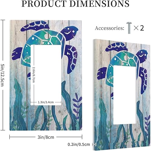 Miniatura 5 de Algas marinas sobre tablero de madera rústica, cubierta de interruptor de luz de 1 cuadrilla, dispositivo basculanteGfci, placa decorativa de pared,