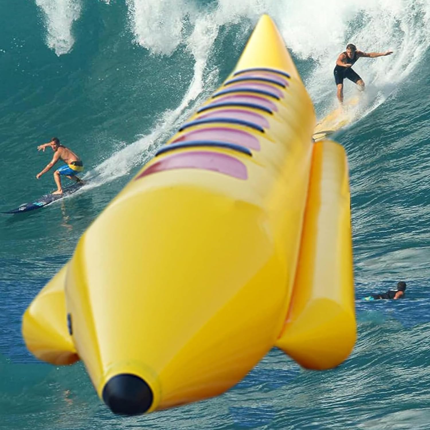 Nadmuchiwana łódź bananowa do sportów wodnych, deska do surfingu wodnego z PCW dla dzieci i dorosłych, zabawne nadmuchiwane rzemiosło wodne dla 4 osób, latające ryby