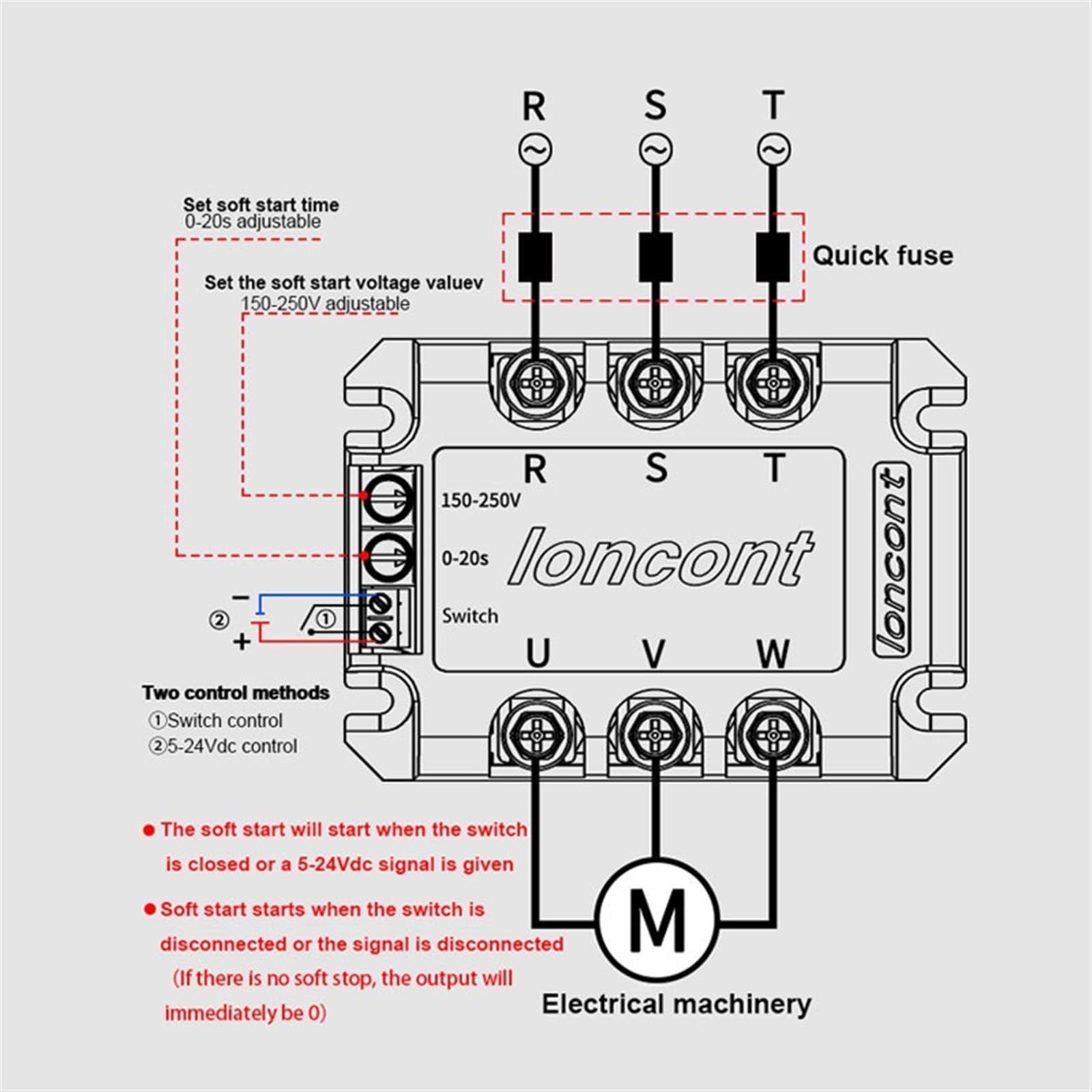 TSR-40WA Softstartmodul Für Dreiphasenmotoren – 380V, 30 Sek. Einstellbar, Mit Kühlkörper, 1–20 KW