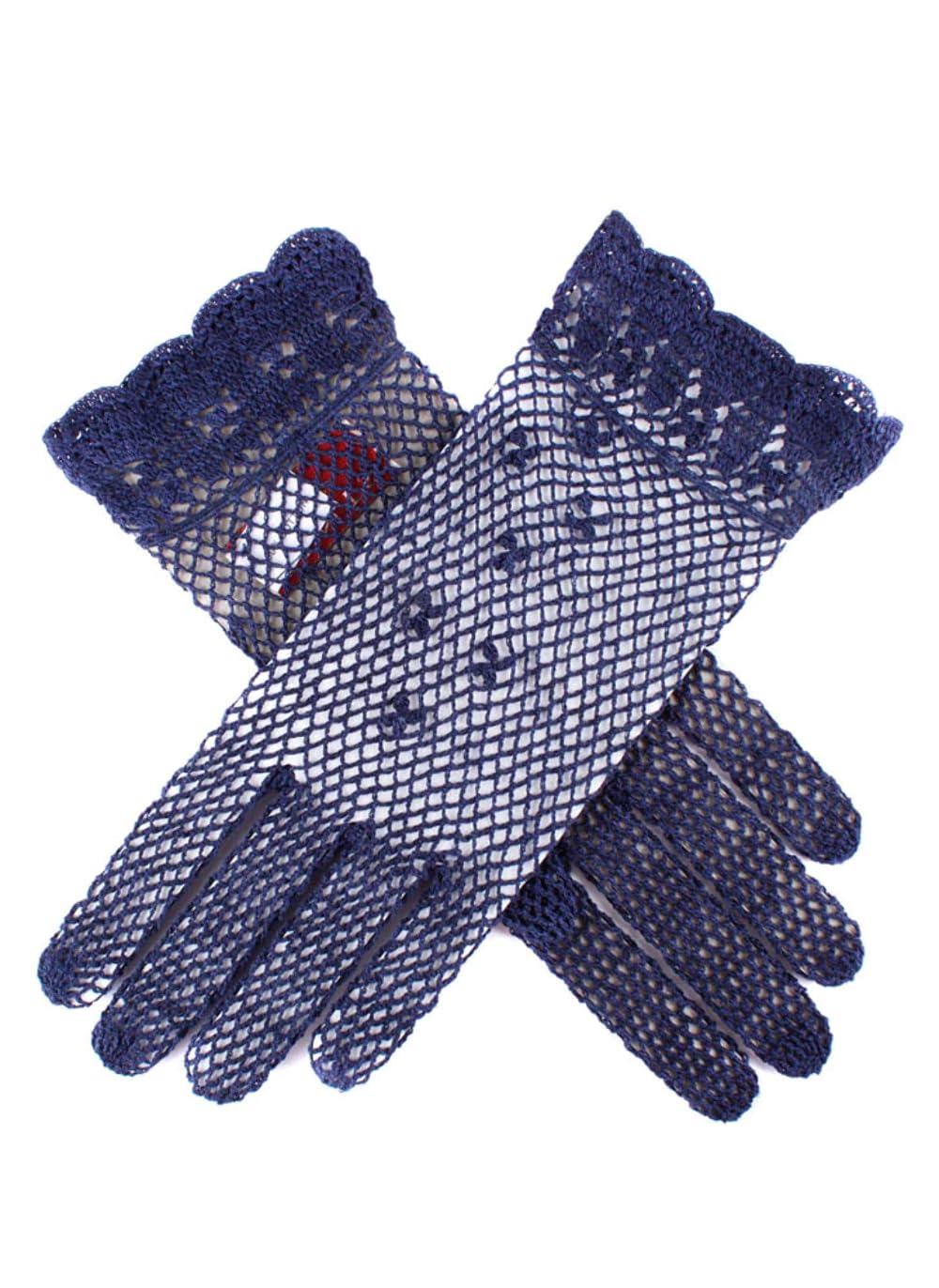 Dents Women's Navy Cotton Crochet Gloves One