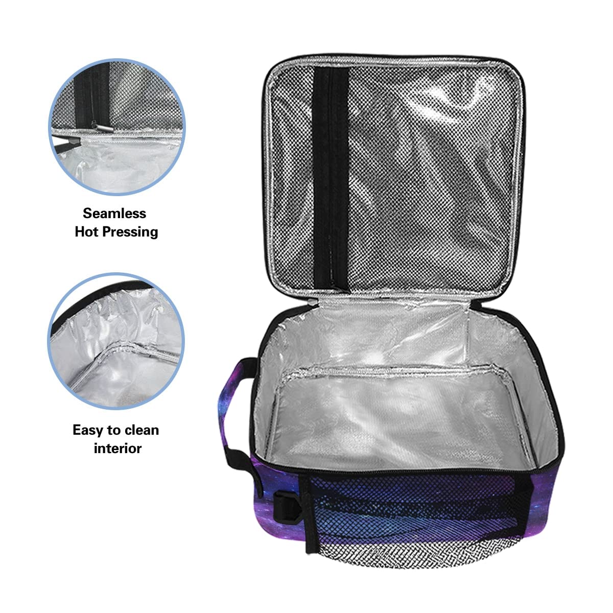 Universe Galaxy Star Space Borsa per il pranzo per viaggi, picnic, escursionismo, nebulosa isolata, borsa termica per alimenti, con tracolla regolabile, per donne, uomini e adulti