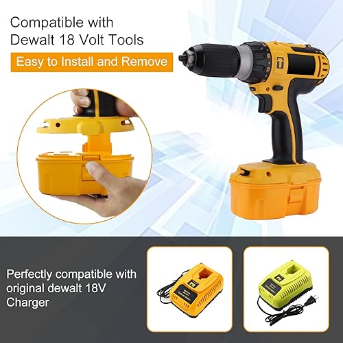 Miniatura 4 de Munikind Paquete de 2 baterías de repuesto de 18 V 3.6 Ah DC9098 DC9099 para herramientas de batería Dewalt de 18 V