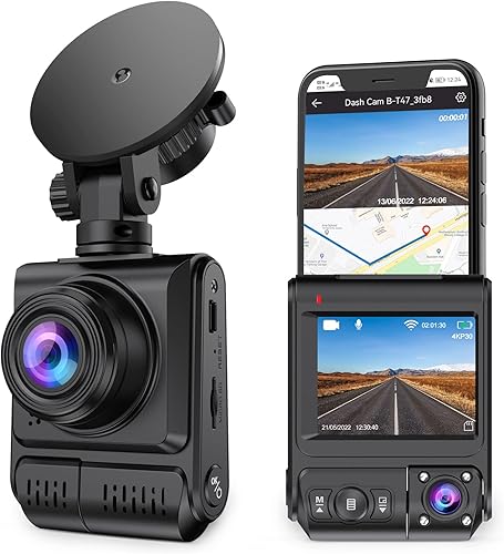 Cámara de tablero dual 4K para automóviles, con WiFi GPS, Otovoda Dash Cam frontal e interior, 4K frontal2K frontal1080P frontal+1080P interior con