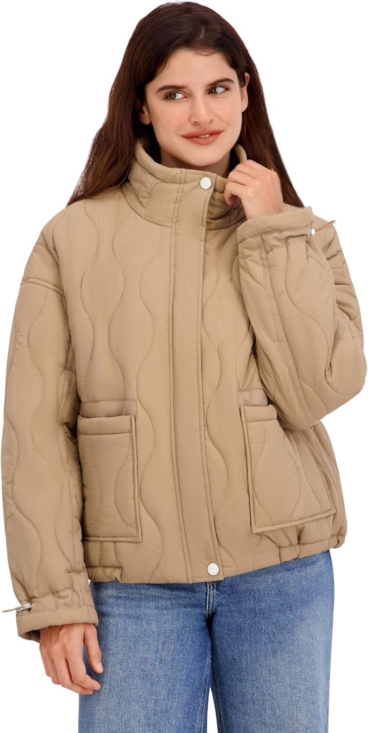 Roxy Women's Quilted Lightweight Jacket – Oversized Fit, Insulated, Pfas-free