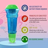 Vista 3 de Novelty Place Micrófono Echo para Niños y Pequeñitos - Micrófono de Karaoke Mágico sin Batería, Amplificador de Voz, Juguete Retro para Cantar, Azul