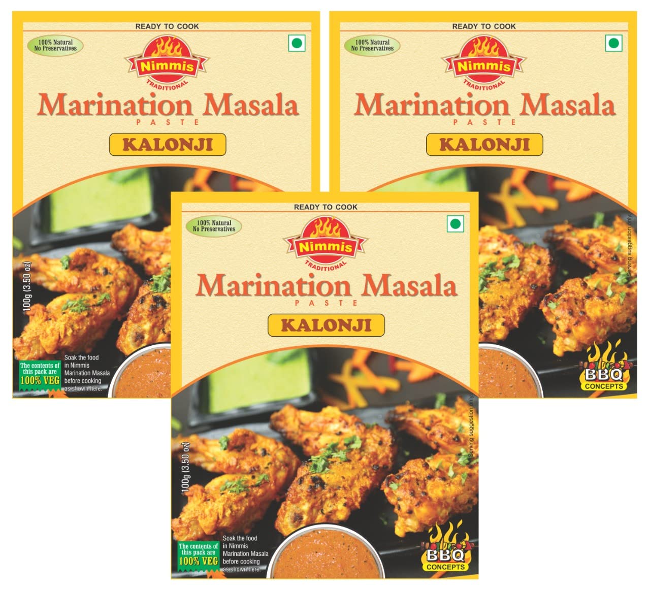 Nimmis Marination Grill Masala (Kalonji, Kalonji, Kalonji) Combo of 3 (B07NDFNKW5) Amazon Price History, Amazon Price Tracker