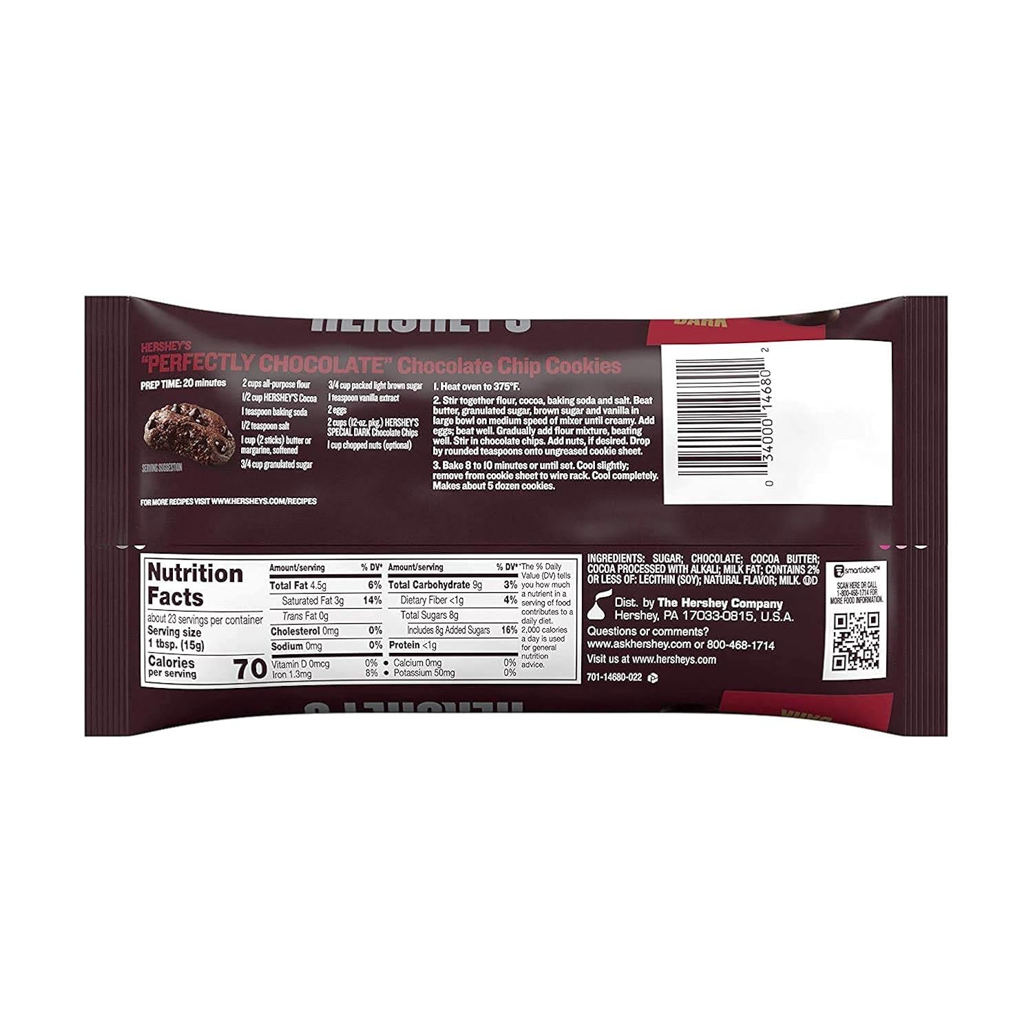 Hershey Special Dark Chips 12oz - 6 Unit Pack