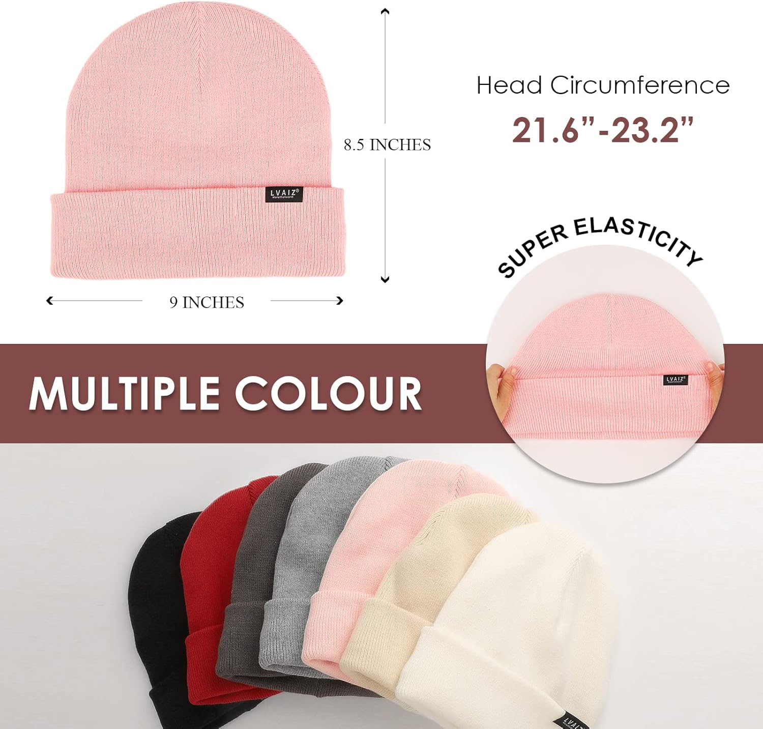 Satin Lined Winter Beanie Hats for Women Unisex Cotton Knitted Cuffed Knit Hat with Silky Lining Slouchy Skull Cap - Image 5