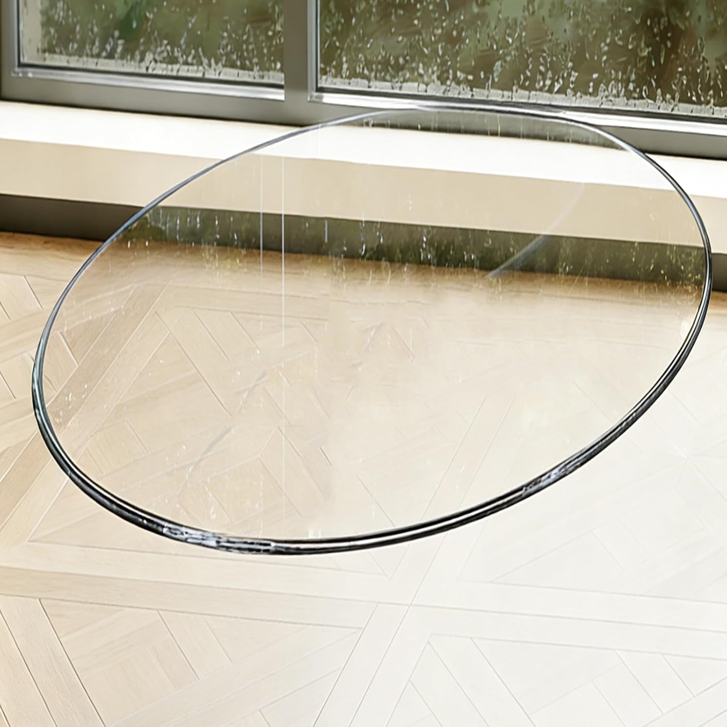 Round Glass Table Top 6mm Thick Tempered Polished Edge, Multipurpose for Dining, Coffee, Restaurant，Office, Side Table(58CM (23IN))
