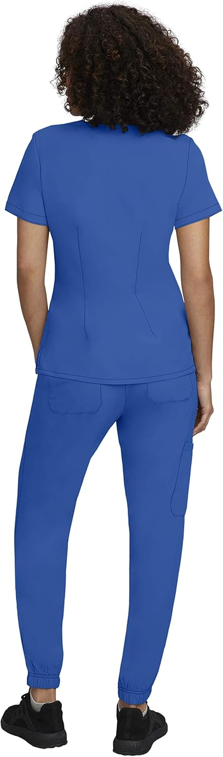 Women Scrub Set, V-Neck Top with 3 Pockets and Drawstring Jogger Pant with 5 Pockets - 100210 - Image 5
