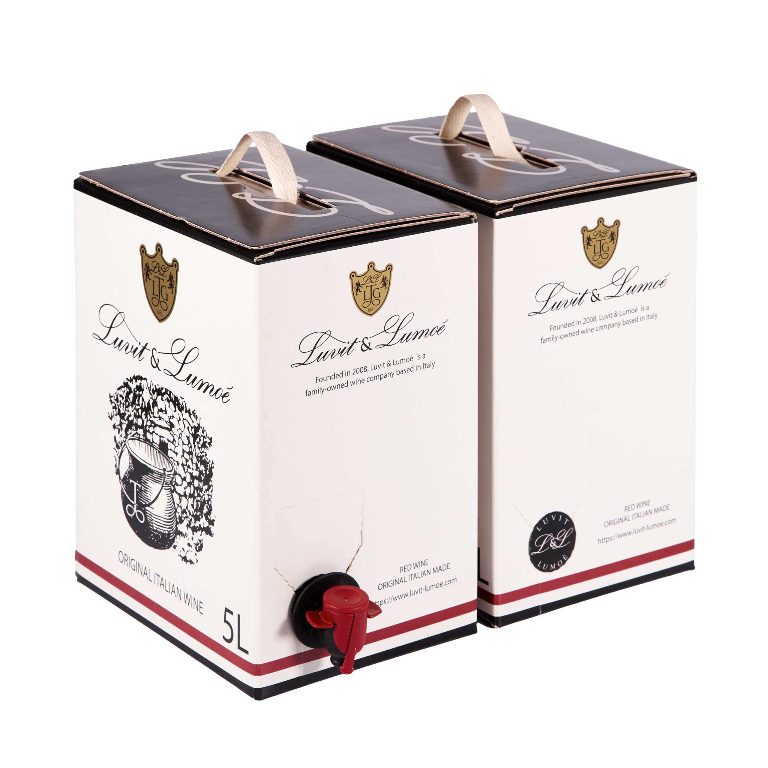 Luvit & Lumoè | Nero di Troia IGT Puglia| Italienischer Rotwein | Bag in Box | 2 X 5 Liter = 13 Flaschen