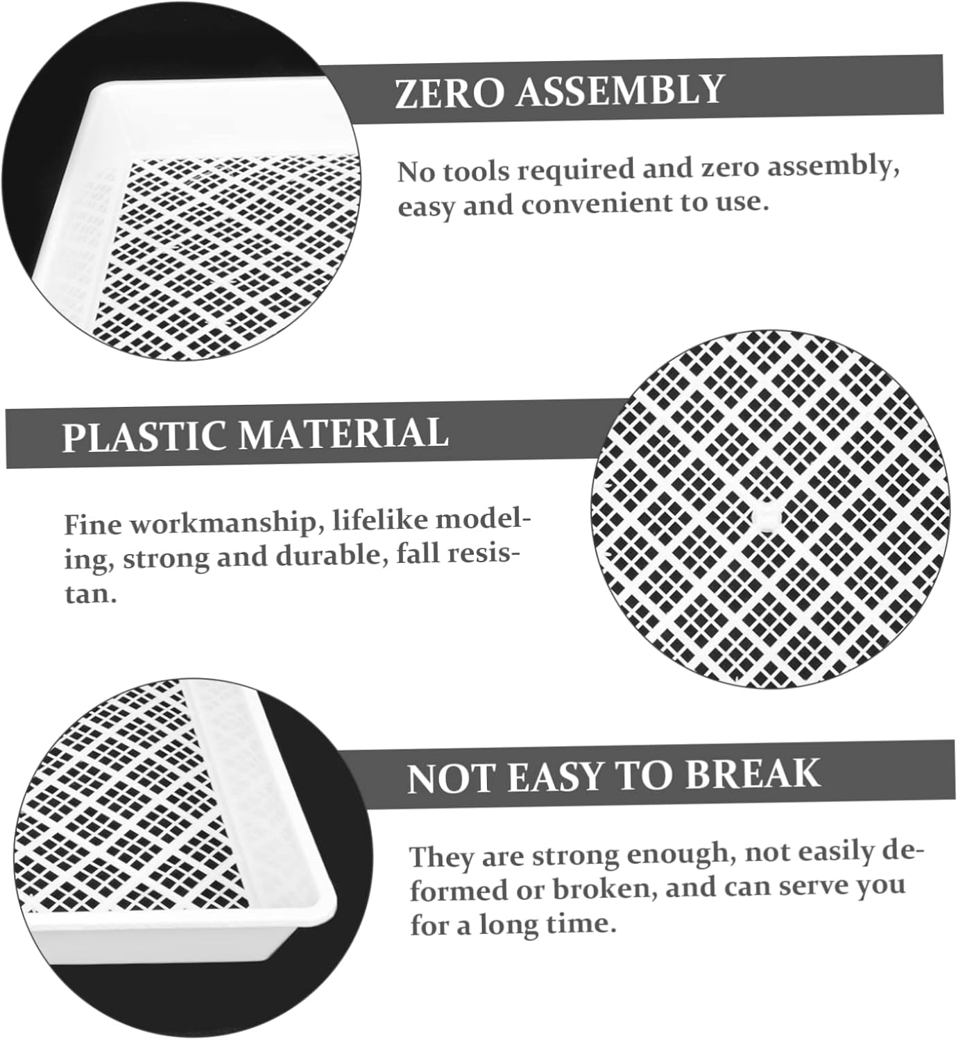 4pcs Plastic Square Plant Germination Trays Breathable Growing Plates for Greenhouse and Nursery