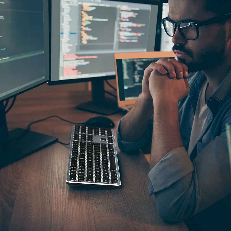 seenda Vezetékes Háttérvilágítású Mac Billentyűzet, USB és Type C Csatlakozással, Német QWERTZ Kiosztással, Apple iMac, MacBook Pro/Air Komp