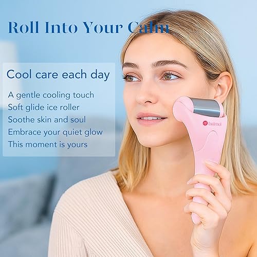Miniatura 12 de BAIMEI IcyMe - Rodillo de hielo para cara y juego de herramientas faciales Gua Sha, rodillo facial de hielo que reduce la hinchazón, alivia las Rosa
