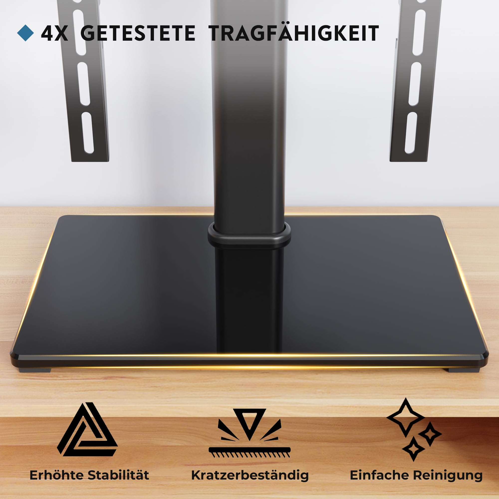 BONTEC TV Ständer Höhenverstellbar, Schwenkbar Fernsehständer für 24-60 Zoll LCD LED OLED Fernseher bis 45 KG, Max. VESA 400x400, Universeller TV Standfuß mit Kabelmanagement