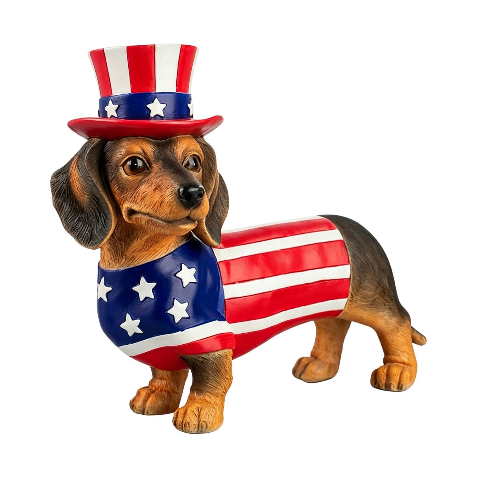 Décoration du 4 Juillet originale : statue de chien pour bureau