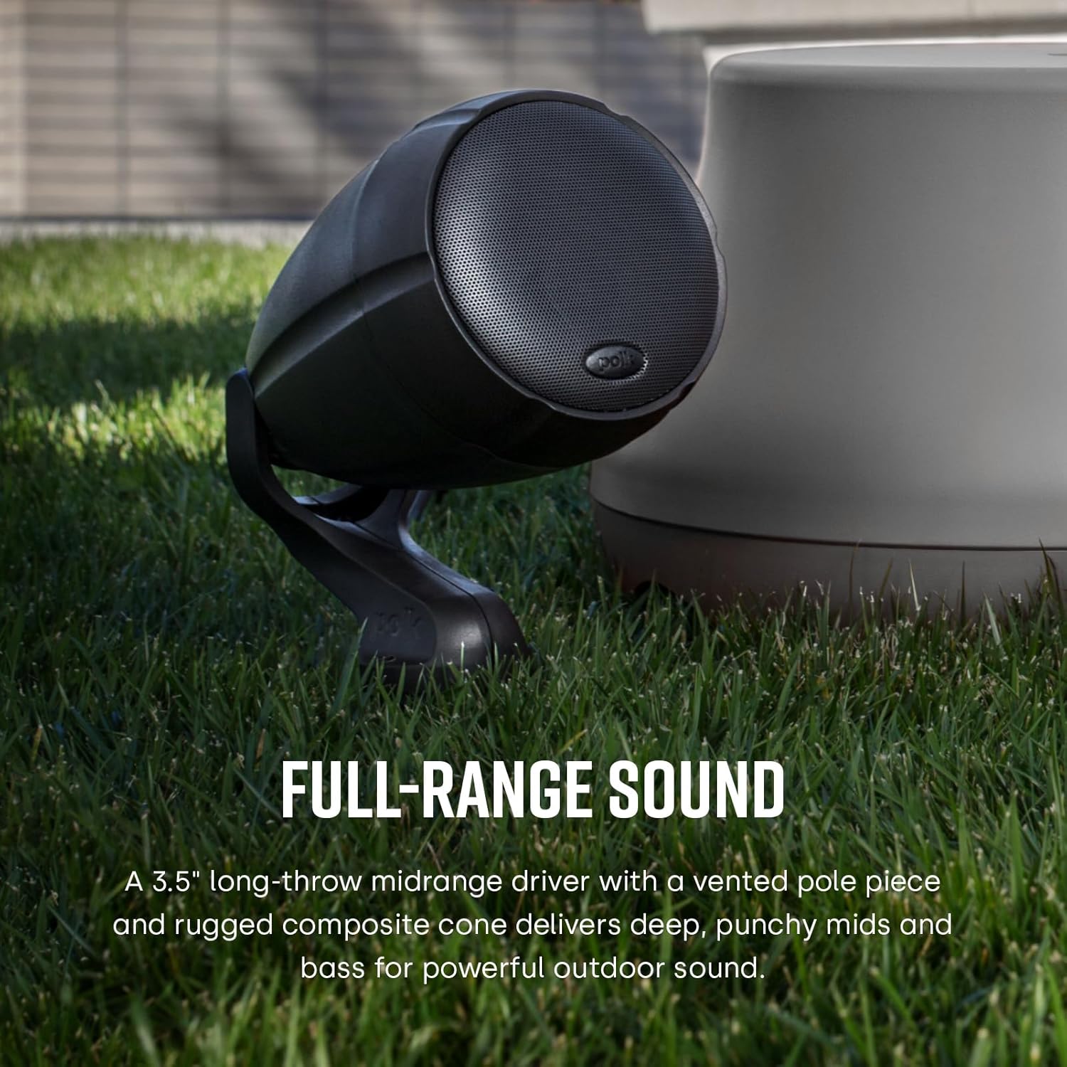 Polk Audio Atrium SAT300 Compact Outdoor Speaker – 3.5" Long-Throw Midrange Woofer & 3/4" Composite Dome Neodymium Tweeter, Anti-Theft Design, Weather-Resistant Housing, Chestnut Brown
