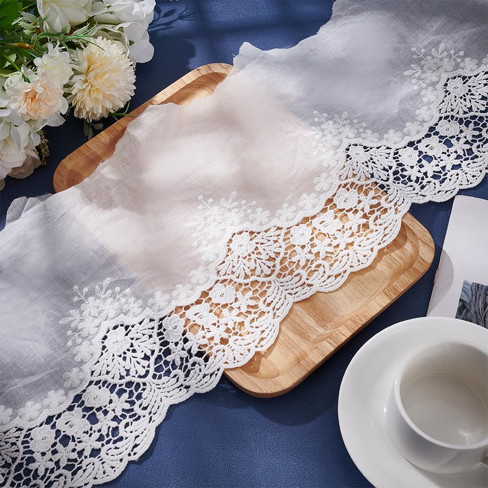BENECREAT Nastro in Pizzo di Cotone Bianco Naturale da 3 Metro, Tessuto con Occhielli 20D Retro Scavato Largo 3 cm per Coperte da Sposa Fai-da-Te Decorazione di Nozze