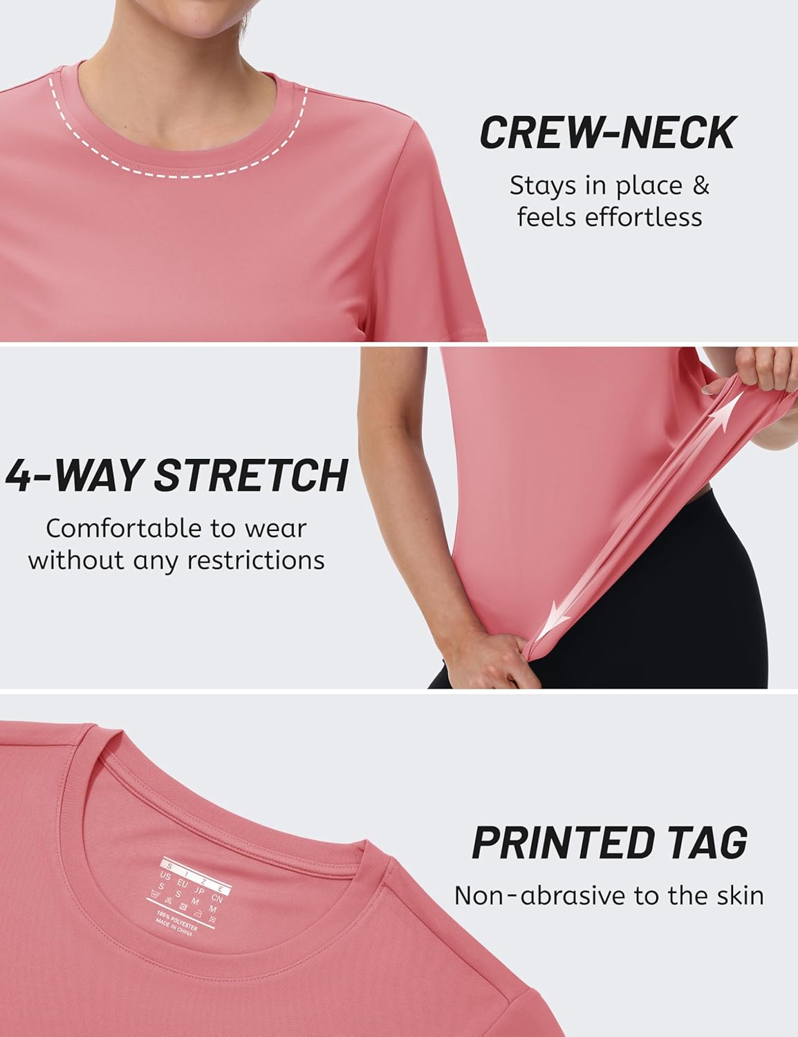 TACVASEN Women's Short Sleeve Workout Shirts UPF 50+ Sun Protection Quick Dry Athletic Tops for Running Gym Tee - Image 5