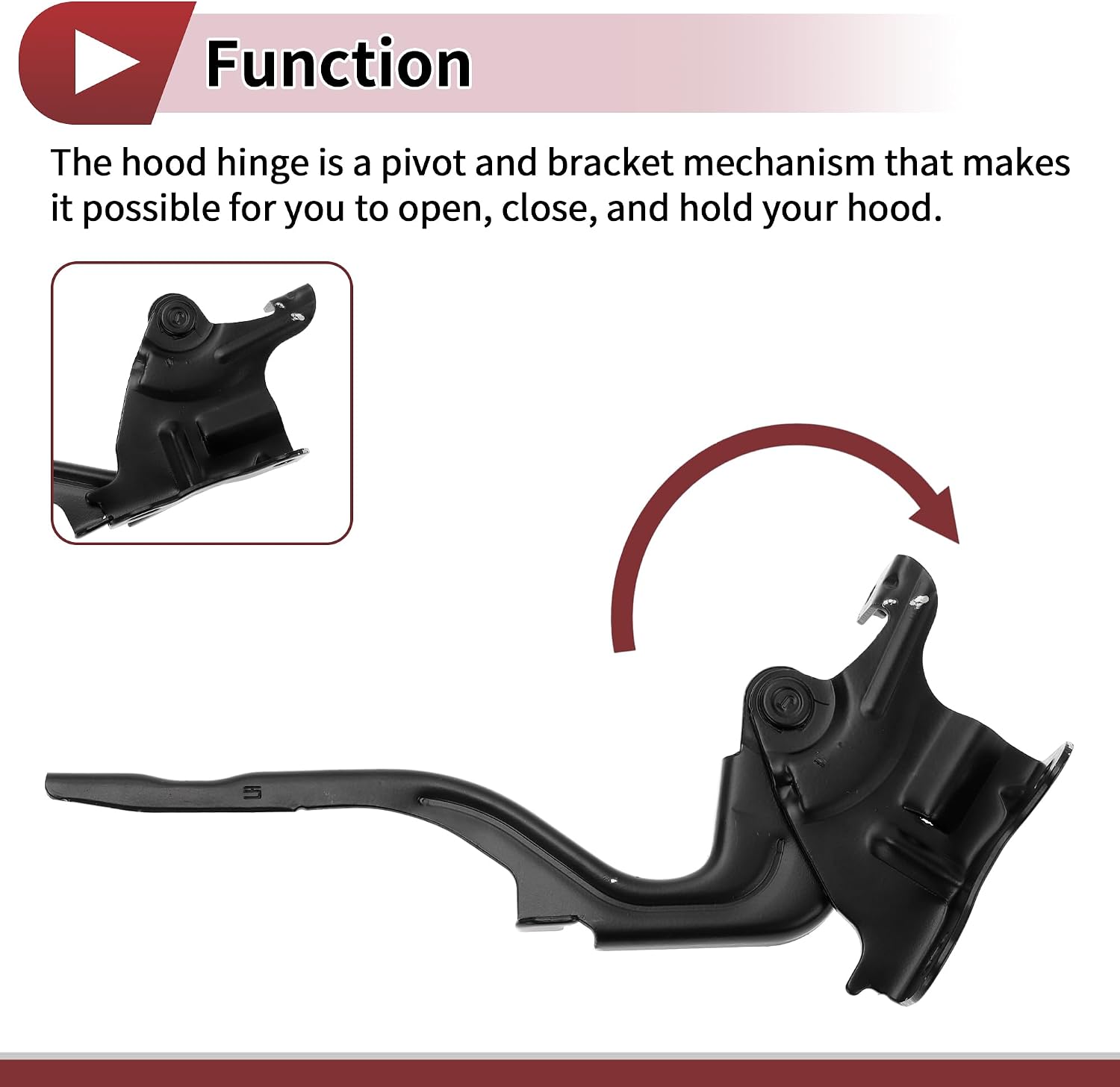 1 Pair Hood Hinges for Kia Forte 2010-2013 Front Driver and Passenger Side Front Bonnet Bracket No.791201M000/791101M000 Black Cast Iron