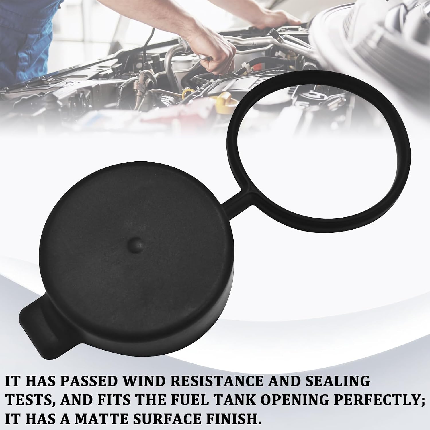 2 PCS Capless Gas Cap Cover with Tether Compatible With GMC, Chevrolet, Buick & Cadillac Accessories, 2.375inch ID Anti-lost & Dust Fuel Tank Cap Replacement