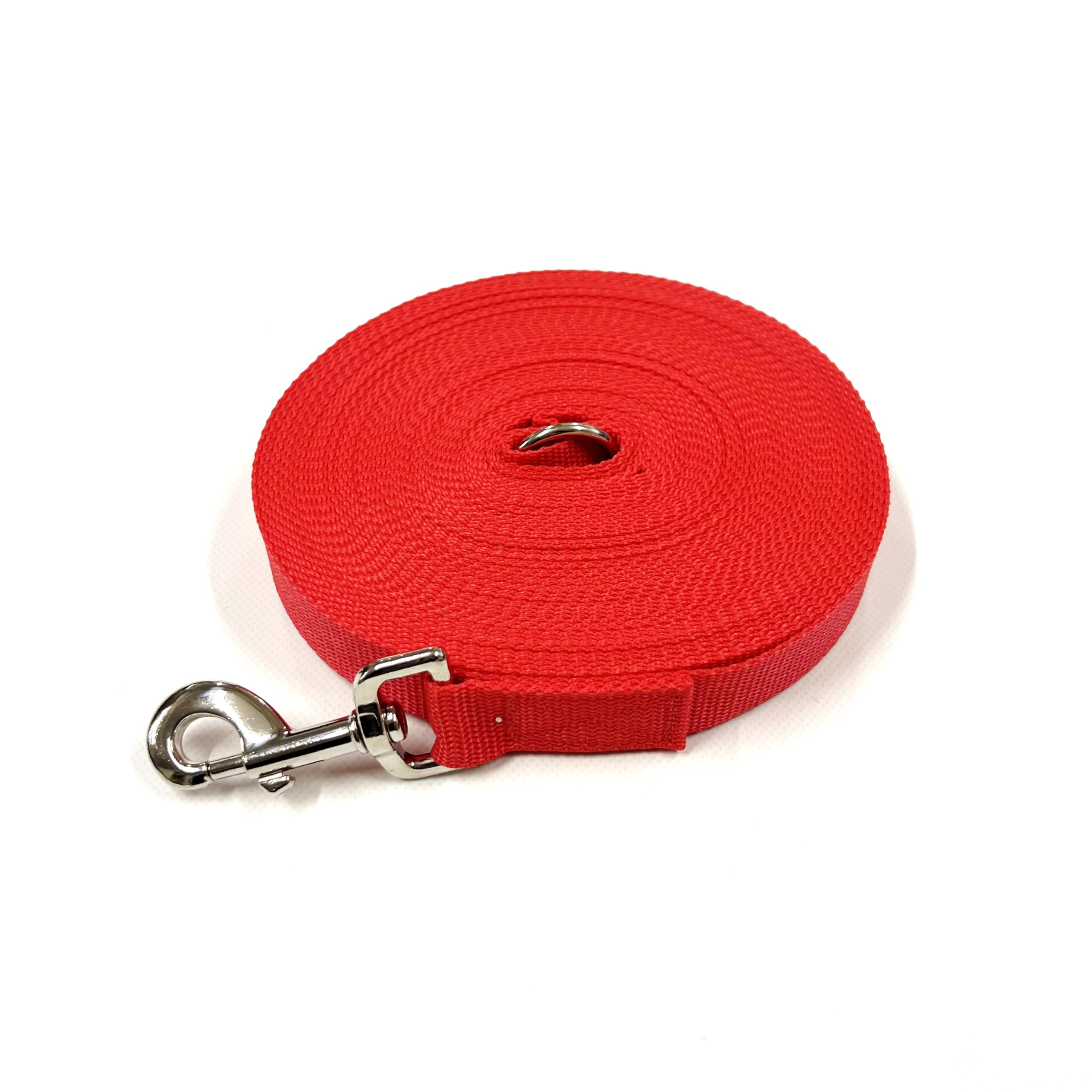 Dog Training Lead 5ft-100ft Long Line Obedience Recall Horse Tracking Leash Small Medium Large 25mm Webbing (Red, 100ft/30m)