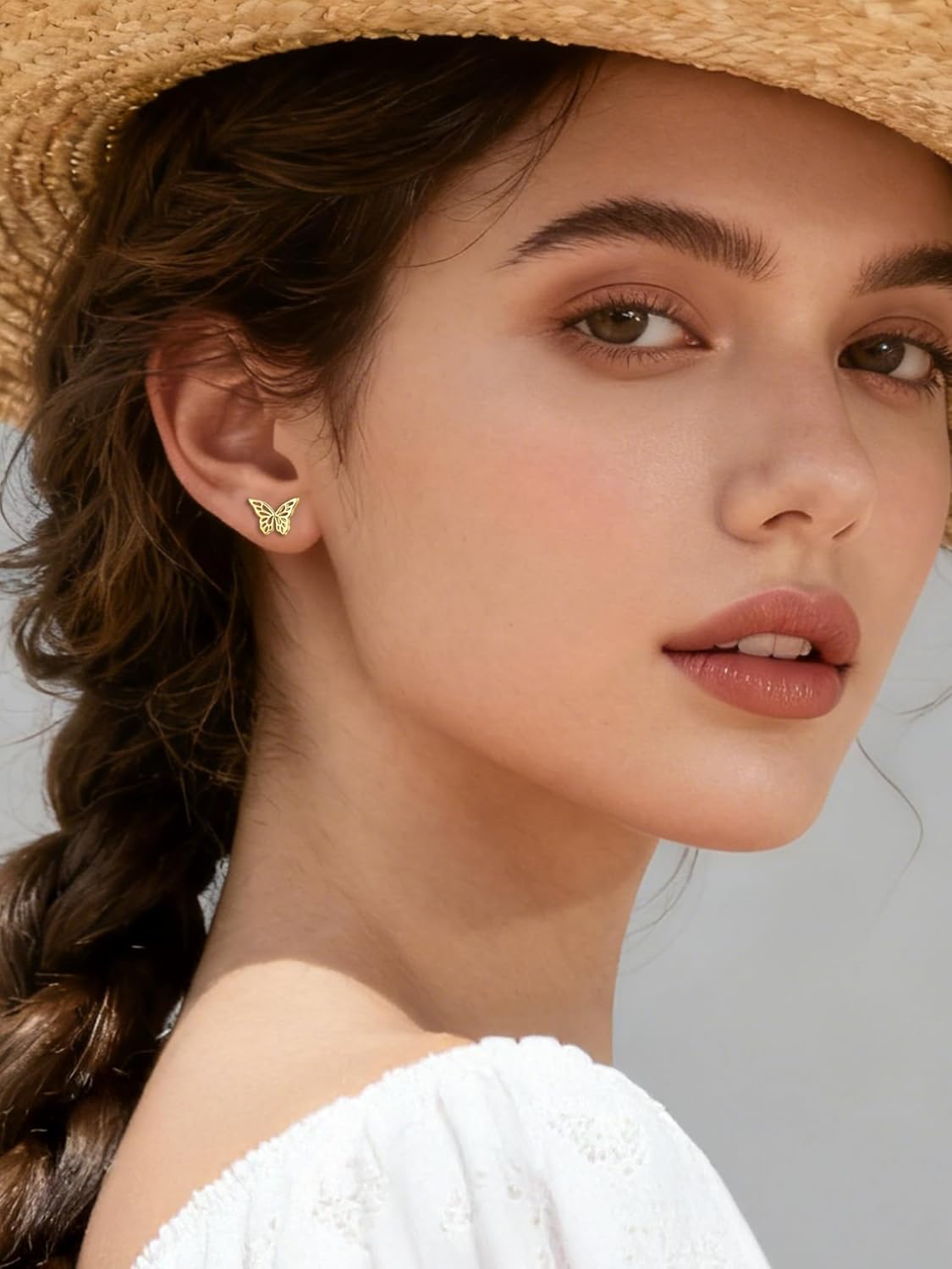 ChicSilver 925 Sterling Silver Stud Earrings Hypoallergenic, Dainty Simple Heart/Star/Moon/Lightning/Butterfly Earrings for Women with Gift Box - Image 3