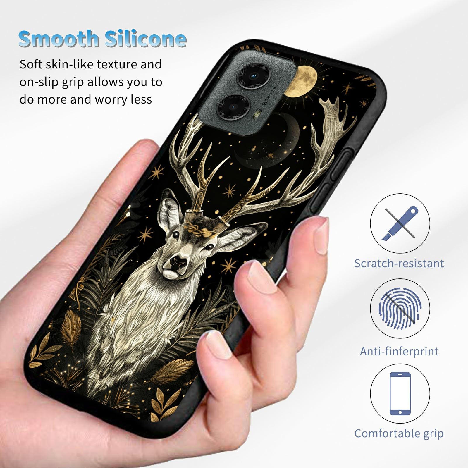 Phone Case For Motorola Moto G 5G 2024, With Tempered Glass Screen Protector, By OneToughShield - Scorpio - View #2