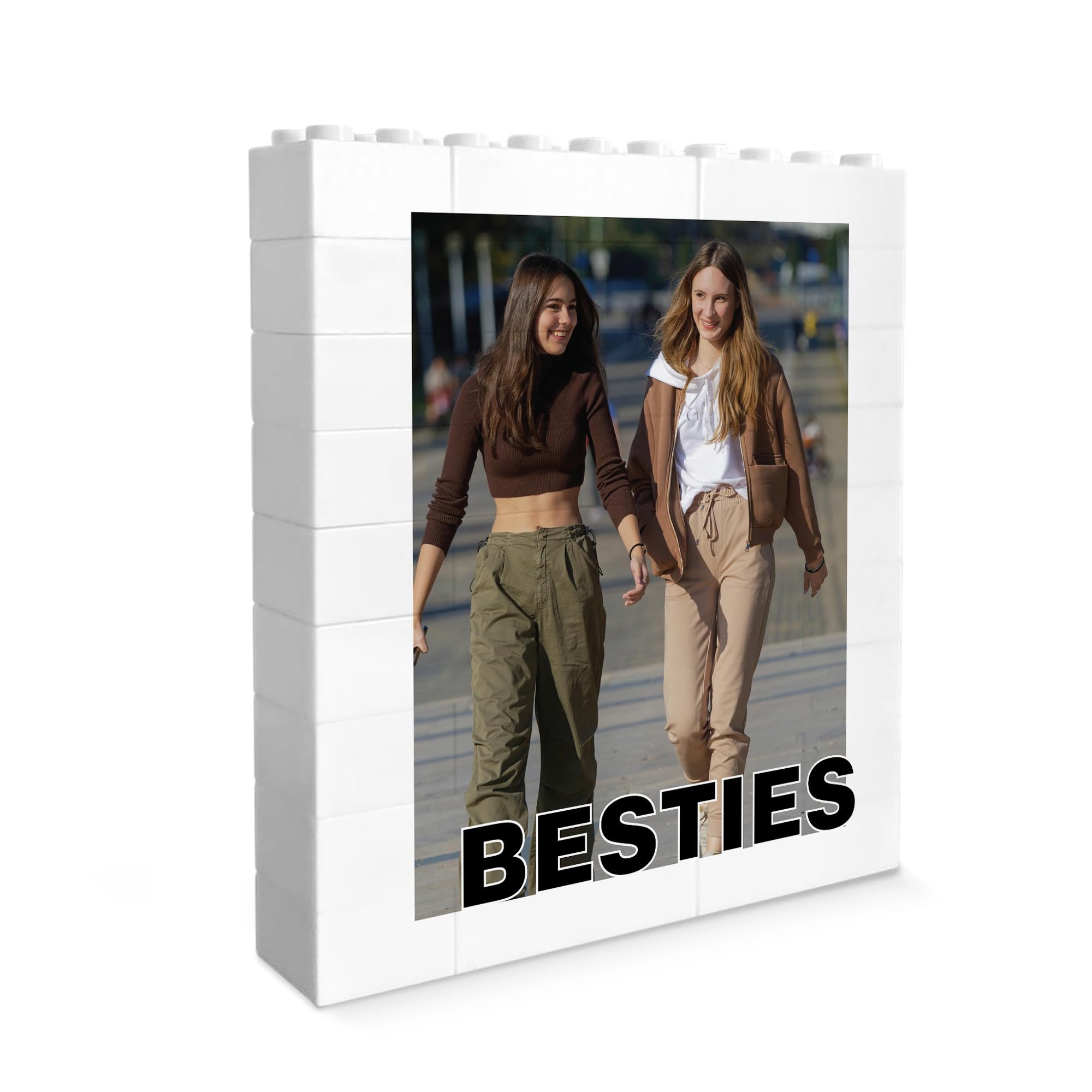 Red Ocean BESTIE Photo Block Personalised Birthday Present For Her Friendship Building Block for BFF Christmas Best Friend Keepsake