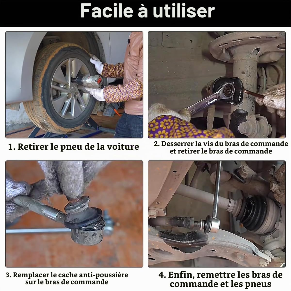 Namvo 14 pièces Kit de Cache-poussière Universel pour Joint à rotule de démarrage, Cache-poussière d'extrémité de biellette de Direction, Embout de biellette de Direction en Caoutchouc, Bottes an
