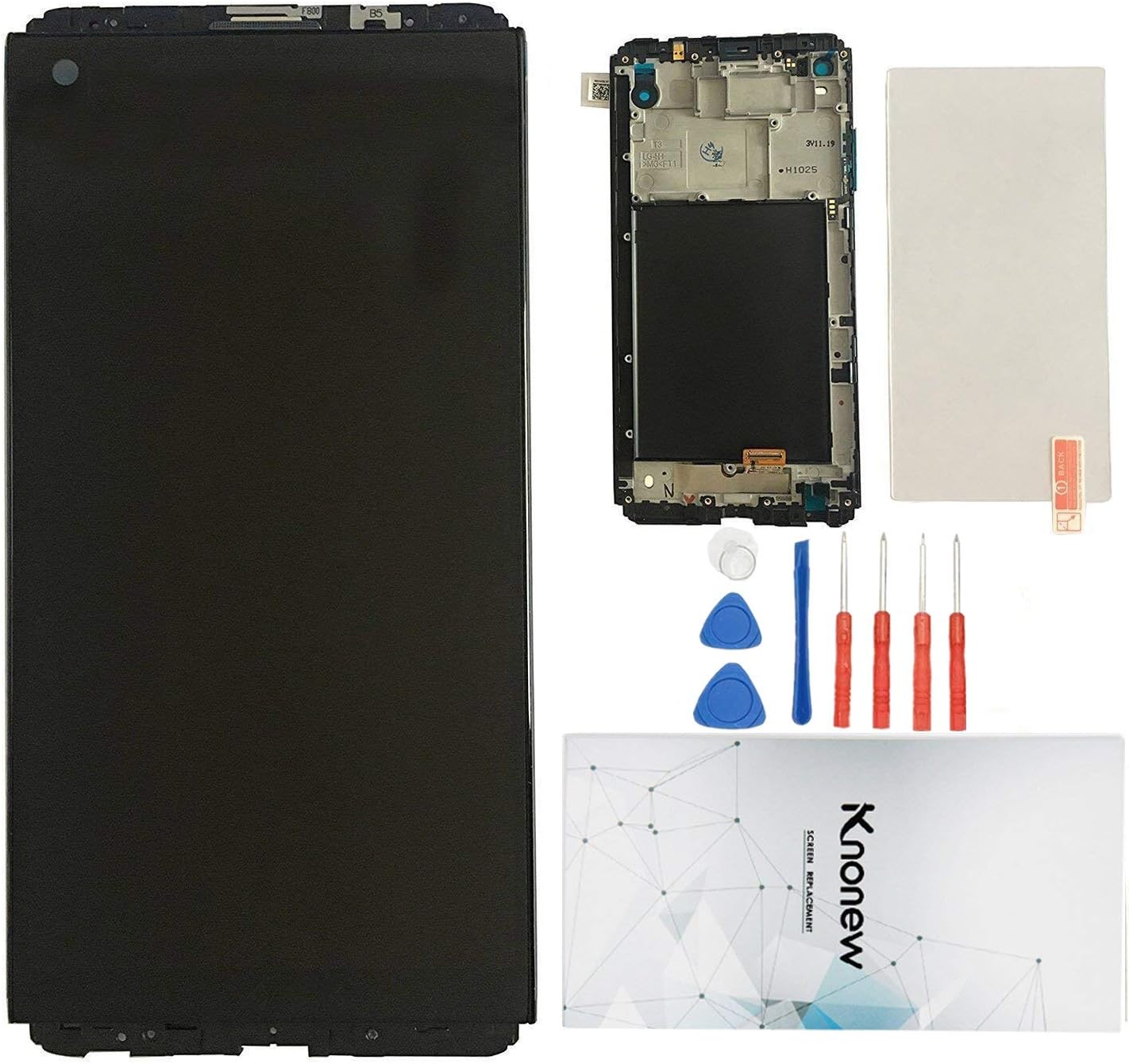 v20 KNONEW Screen Replacement Glass LCD Display Touch Digitizer Assembly + Frame for LG H910 H915 F800L H990 LS997